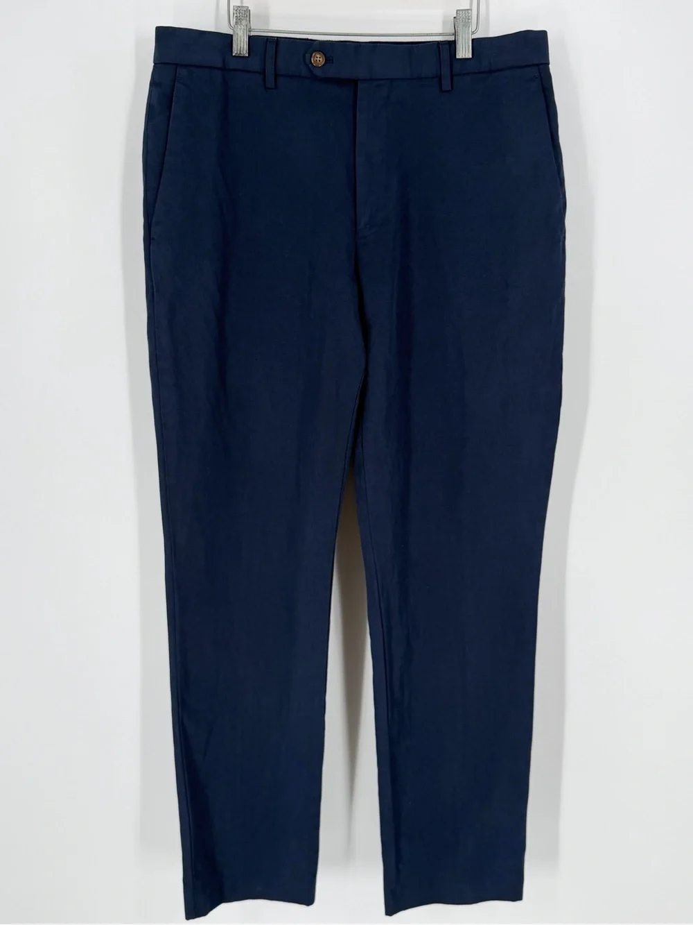 J.Crew 32x31 Navy Cotton Linen Chino Pants Mens Flat Front Ivy Prep Old Money